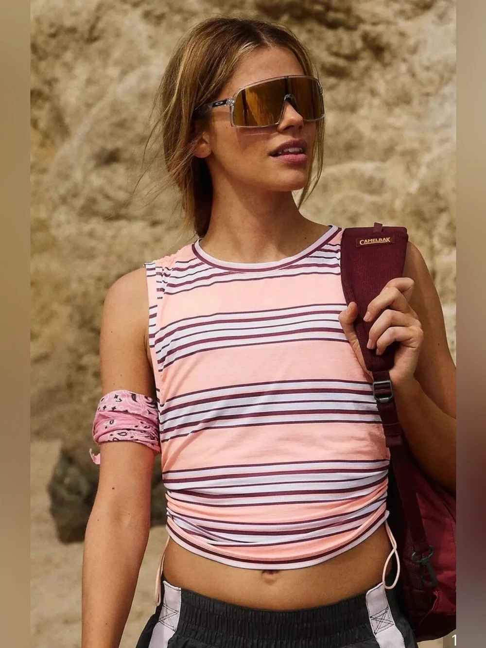 Free People Movement Sport Mode Muscle Tank Striped XS